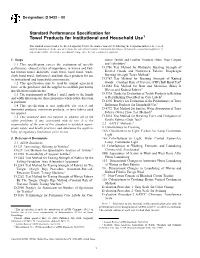 Towel Products for Institutional and Household Use1