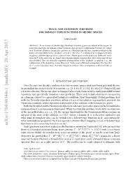 Trace and Extension Theorems for Sobolev-Type Functions in Metric