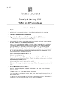 Votes and Proceedings 8 January 2019