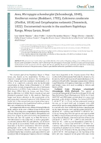 Check List 8(1): 138-142, 2012 © 2012 Check List and Authors Chec List ISSN 1809-127X (Available at Journal of Species Lists and Distribution
