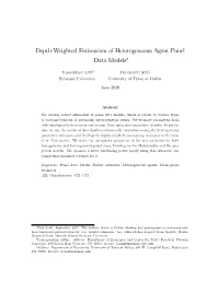 Depth-Weighted Estimation of Heterogeneous Agent Panel Data