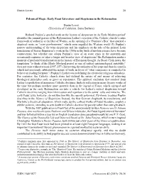 Early Faust Literature and Skepticism in the Reformation