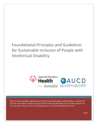 Foundational Principles for Sustainable Inclusion Of