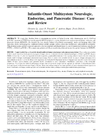 Infantile-Onset Multisystem Neurologic, Endocrine, and Pancreatic Disease: Case and Review