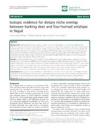 Isotopic Evidence for Dietary Niche Overlap Between Barking Deer And