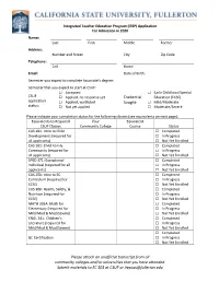 (ITEP) Application for Admission in 2020