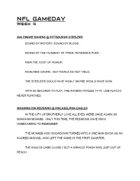 NFL GAMEDAY Week 4