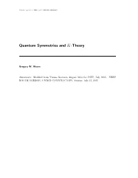 Quantum Symmetries and K-Theory