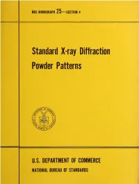 Standard X-Ray Diffraction Powder Patterns