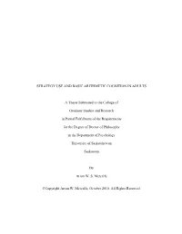 Strategy Use and Basic Arithmetic Cognition in Adults