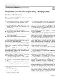 The General Surgery Residency Program in Italy: a Changing Scenario