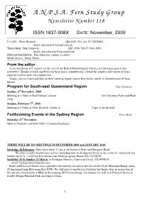 A.N.P.S.A. Fern Study Group Newsletter Number 118