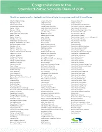 College List for the Class of 2019