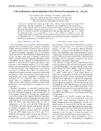 Critical Phenomena and the Quantum Critical Point of Ferromagnetic Zr1�Xnbxzn2