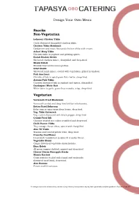 Design Your Own Menu Snacks Non-Vegetarian Vegetarian