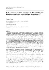 Differentiating Left Dislocated and Tripartite Verbless Clauses in Biblical Hebrew1