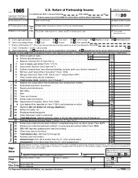 Form 1065, U.S. Return of Partnership Income