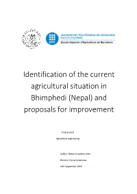 Identification of the Current Agricultural Situation in Bhimphedi (Nepal) and Proposals for Improvement