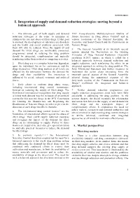 Integration of Supply and Demand Reduction Strategies: Moving Beyond a Balanced Approach