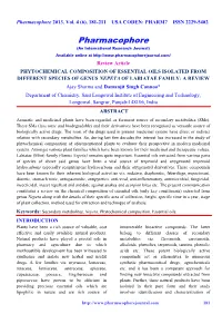 Phytochemical Composition of Essential Oils Isolated