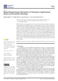 Rapid Requirements Elicitation of Enterprise Applications Based on Executable Mockups