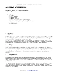 Rhythm, Beat, Drum Pattern