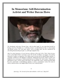 Self-Determination Activist and Writer Darcus Howe
