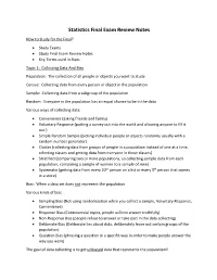 Statistics Final Exam Review Notes How to Study for the Final?