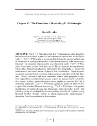 The Formalism &gt; Physicality