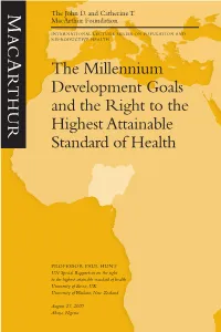 The Millennium Development Goals and the Right to the Highest Attainable Standard of Health