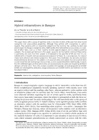 Hybrid Intransitives in Basque