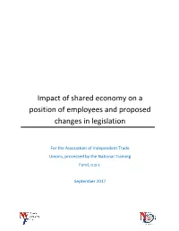 Impact of Shared Economy on a Position of Employees and Proposed Changes in Legislation