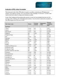 Indicative UFB Rollout Timetable