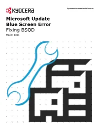 Microsoft Update Blue Screen Error Fixing BSOD