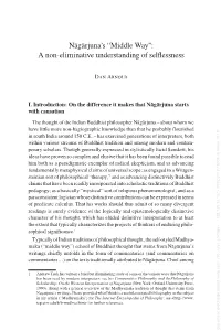 Nāgārjuna's “Middle Way”: a Non-Eliminative Understanding of Selflessness