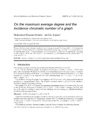 On the Maximum Average Degree and the Incidence Chromatic Number of a Graph