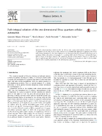 Path-Integral Solution of the One-Dimensional Dirac Quantum Cellular Automaton