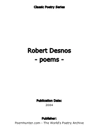 Robert Desnos - Poems