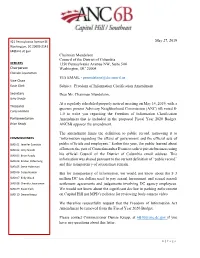 To CM Mendelson: Freedom of Information Clarification Amendment