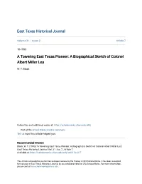 A Biographical Sketch of Colonel Albert Miller Lea