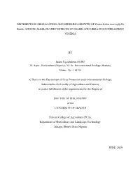 DISTRIBUTION, PROPAGATION and SEEDLING GROWTH of Pentaclethra Macrophylla Benth