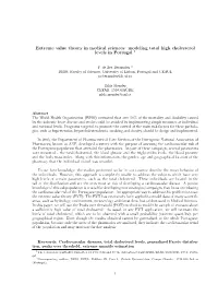 Extreme Value Theory in Medical Sciences: Modeling Total High Cholesterol Levels in Portugal 1