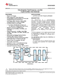 Fully-Integrated, Fixed Frequency, Low-Jitter Crystal Oscillator Clock