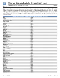 Goldman Sachs Activebeta Europe Equity Index