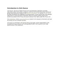 Introduction to Info Source