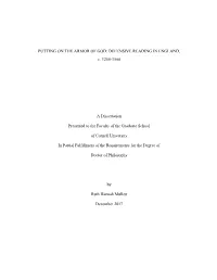 PUTTING on the ARMOR of GOD: DEFENSIVE READING in ENGLAND, C