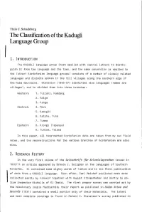 The Classification of the Kadugli Language Group