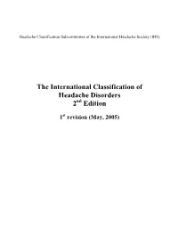 The International Classification of Headache Disorders 2Nd Edition