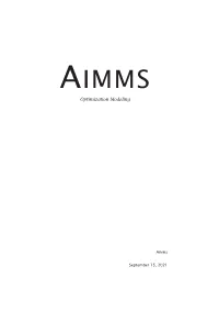 AIMMS Optimization Modeling