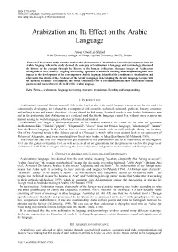 Arabization and Its Effect on the Arabic Language